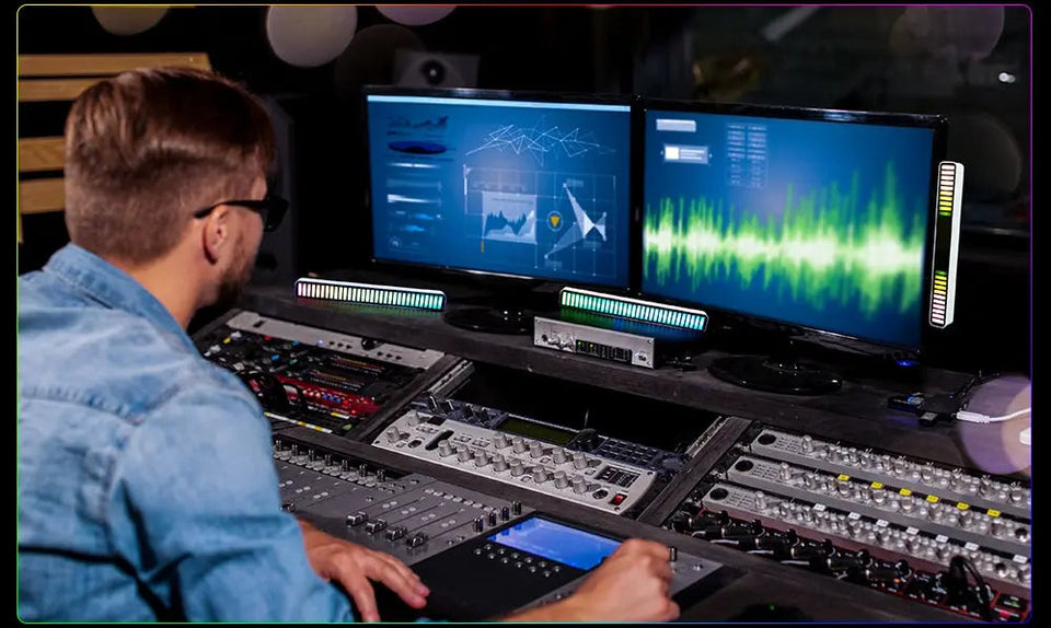 LED Sound Control Lights RGB 3D Pickup Lights Smart APP Control Music Rhythm Atmosphere Light for Gaming Desktop Decora LED Lamp Aimak Store