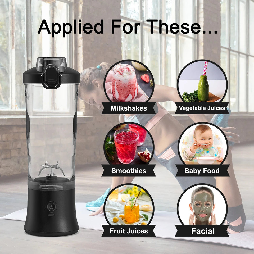 New Portable Blender 600ML Electric Juicer Fruit Mixers 4000mAh USB Rechargeable Mini Smoothie Blender Orange Juicer Machine Aimak Store