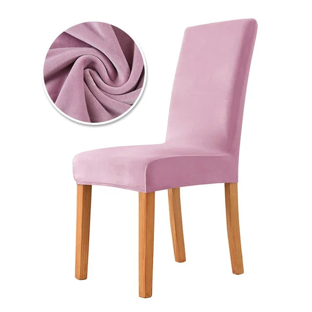1/2/4/6PCS Velvet Chair Cover Super Soft Elastic Dining Chair Slipcover Seat Cases For Kitchen Dining Room Wedding Banquet Home Aimak Store