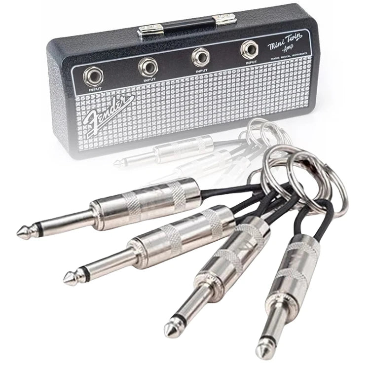 4/8pcs Wall Guitar Plug Keychain Holder Vintage Amplifier Keychain Rack Key Rings Hanger Music Key Shelf Hook Home Accessories Aimak Store