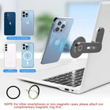 Magnetic Laptop Phone Holder Computer Monitor Side Cell Phone Slim& Foldable For iPhone 14/13/12 Series Case and All Phone Aimak Store