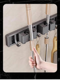 Mop and Broom Organizer Mop Holder Rack Mop Holder Wall Mounted Strong Broom Mop Holder Shelf with Hooks Organizers Hang Broom Aimak Store