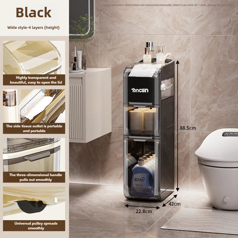 Bathroom crevice wardrobe storage cabinet, bathroom shelf, bathroom toilet storage cabinet, toilet side storage cabinet Aimak Store