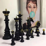 Chess Pieces Statue Resin King Queen Figure For Interior Home Living Room Office Sculpture Study Decoration Piece Ornament Aimak Store
