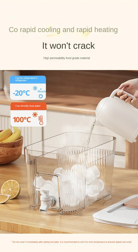 Cold Kettle with Faucet Household Put Refrigerator Fruit Tea Drinks Large Capacity High Temperature Resistant Cool Water Bottle Aimak Store