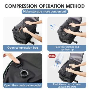Vacuum Backpack Travel Bag for Men Large Capacity airback Backpack Business Laptop Backpack Women Expandable Backpack School Bag Aimak Store