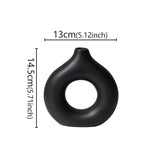 Flat Minimalist Simple Vase Donut Shape Single Flower Pot Home Wedding Decoratio Hollow Ornaments Circle Flower Arrangement Vase Aimak Store