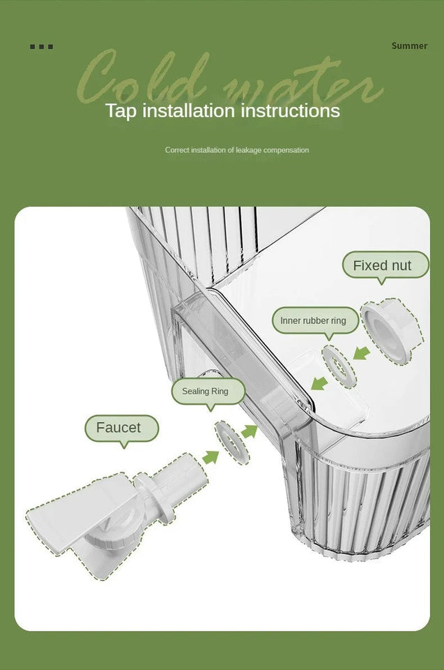 Cold Kettle with Faucet Household Put Refrigerator Fruit Tea Drinks Large Capacity High Temperature Resistant Cool Water Bottle Aimak Store