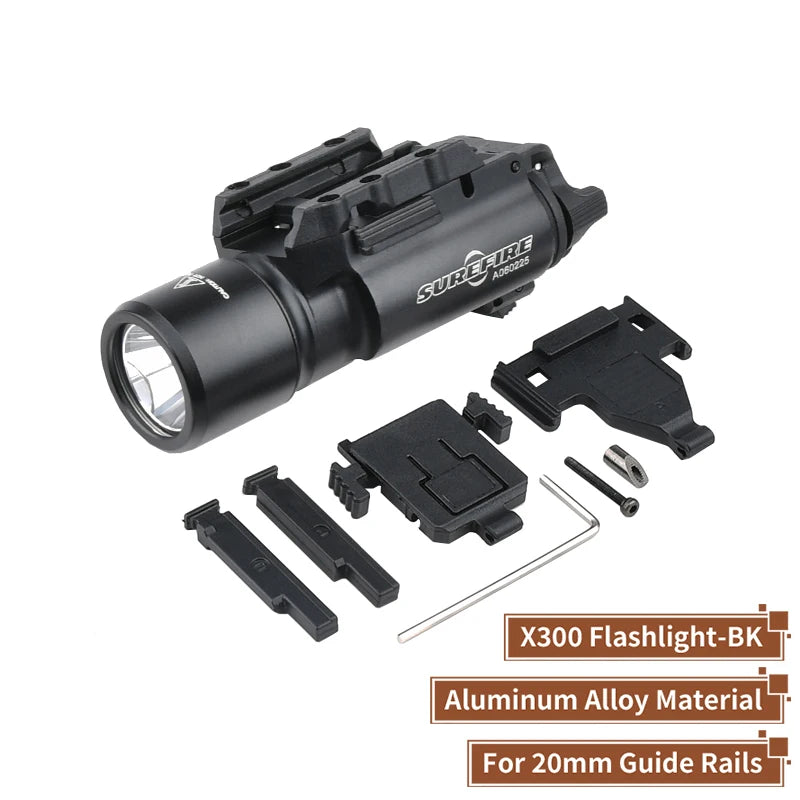 WADSN Tactical Airsoft Surefir SF X300 X300U Ultra Metal Pistol Gun Strobe LED Light Fit 20mm Rail Hanging Hunting Flashlight Aimak Store