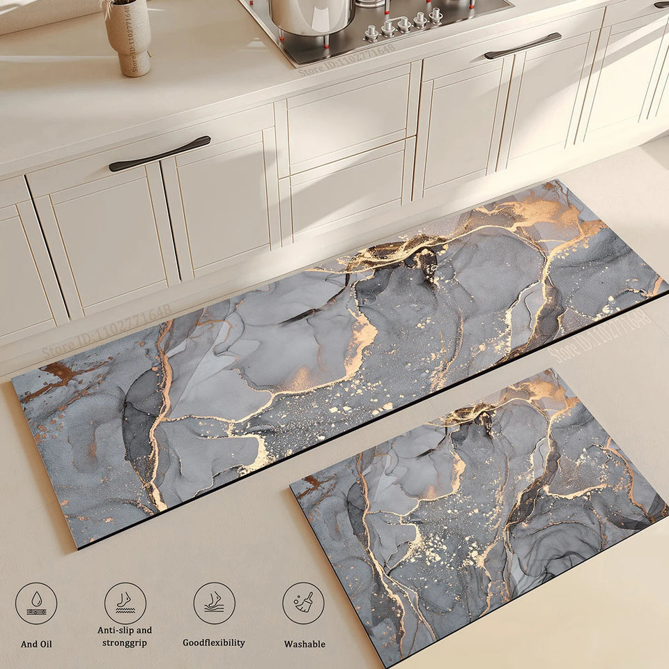 Super Absorbent Mat Kitchen Table Mat Absorbent Quick Drying Anti Slip Area Rugs Anti Oil Stain Floor Mat Washable Large Carpet Aimak Store