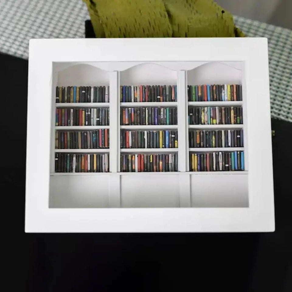 25.4*21.8cm Shake Away Anxiety Bookshelf Figurine Wooden Miniature Pocket Bookcase Bookshelf Insert Ornament Book Lovers Gift Aimak Store