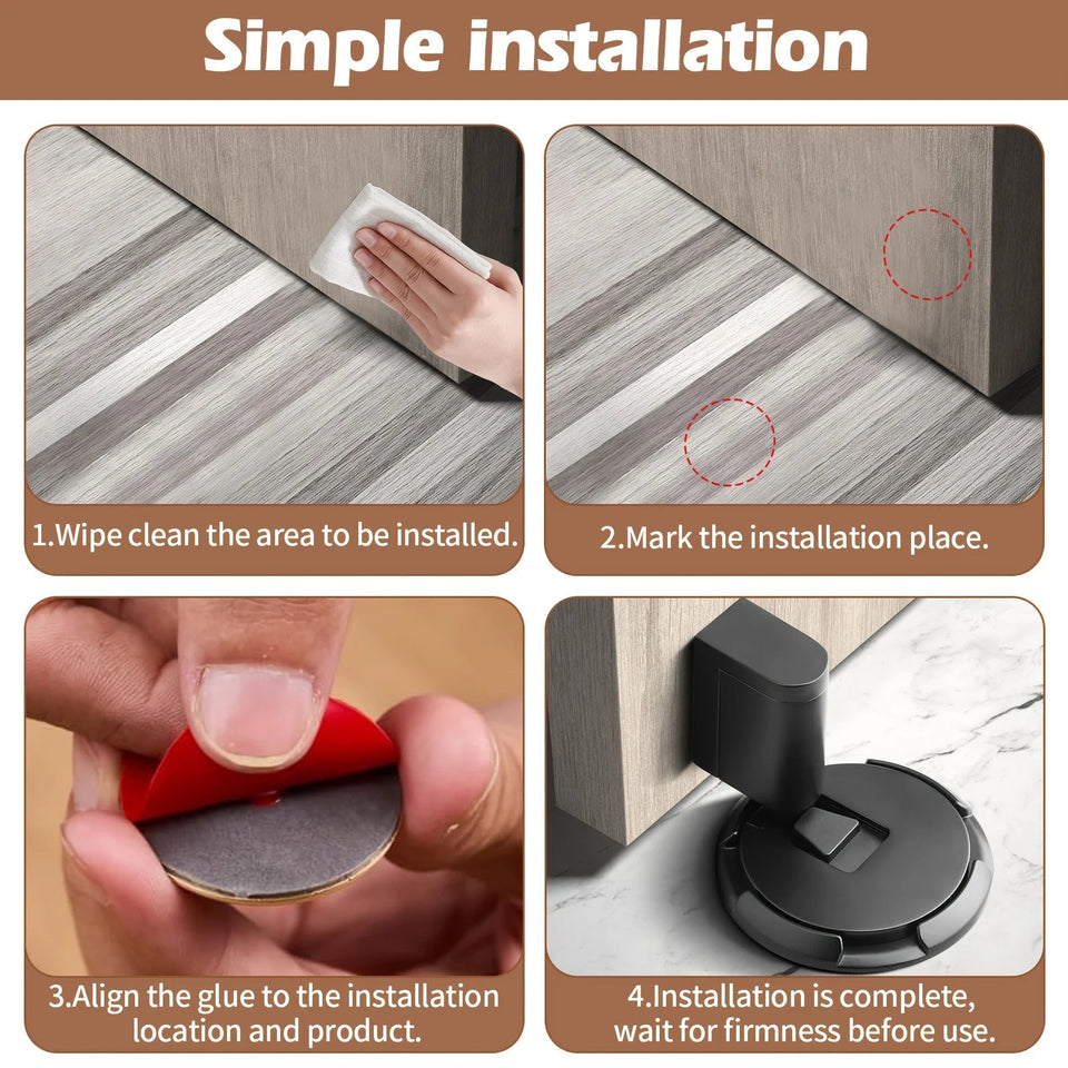1 set of household silent, punch-free, invisible floor-mounted door stoppers, suitable for bathrooms and bedrooms Aimak Store