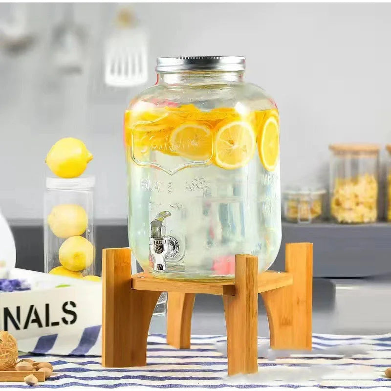 4L Large Drink Dispenser Sealed Drink Lemonade Dispenser Jar With Faucet Cocktail Wine Drinker Parties Juice Can Container Aimak Store