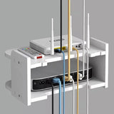 2 Tier Floating Shelves Wifi Router Hanging Layer Multi Tap Outlet Set Top Box Holder Cable Bracket Wall Mount Storage Organizer Aimak Store