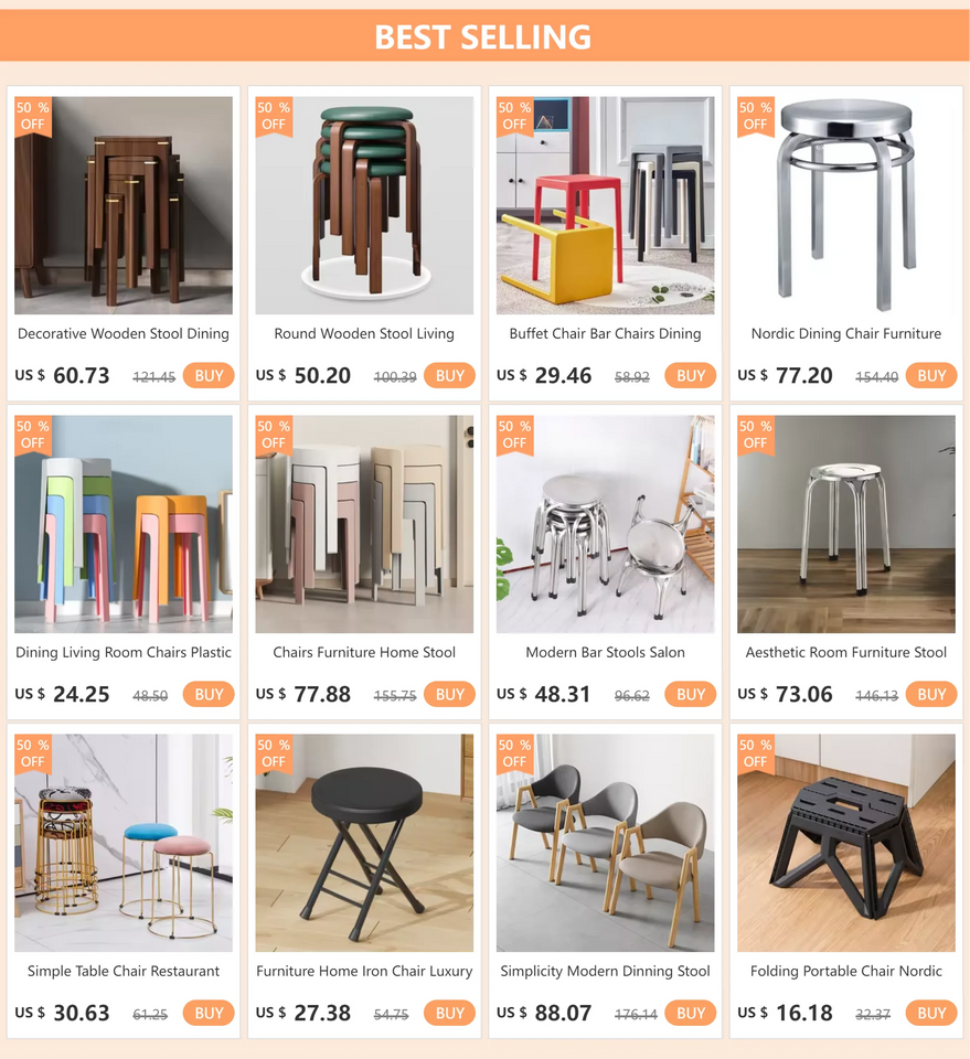 Decorative Wooden Stool Dining Chair Multifunctional Portable Benches Small Furniture Kitchen Meble Ogrodowe Chairs Luxury Aimak Store