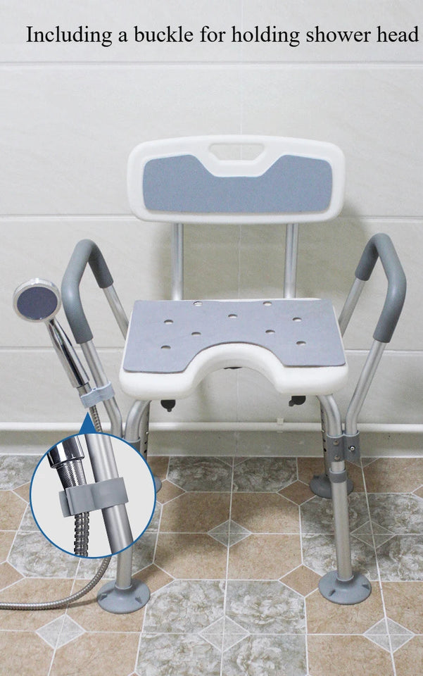 Adult bath chair Bathroom Chair Shower Seat Adjustable Height Shower Chair for Senior Bath Chair for Elderly Bathroom Stool Aimak Store