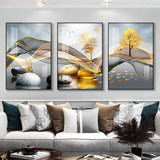 3 Nordic Luxury Ribbon Abstract Wall Art Landscape Modern Poster Print Picture Living Room Home Decorative Painting Aimak Store