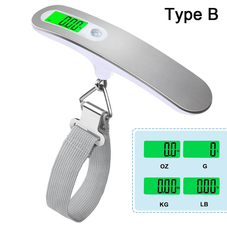 110lb/50kg Portable Electronic Hand Luggage Scale LCD Digital Display Balance Scale Suitcase Travel Weighs Baggage Weight Tool Aimak Store