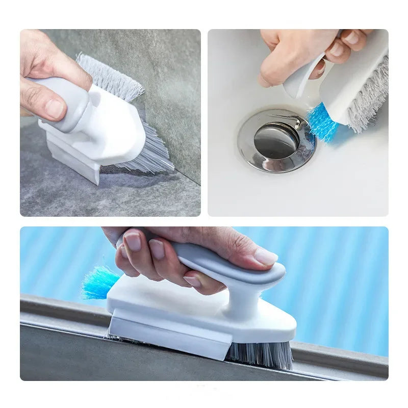 2PCS Multifunction Tile and Grout Cleaning Brush Corner Scrubber Tub Floor Brushes Portable Durable Gap 4 in 1 Cleaning Tools Aimak Store