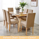 1/2/4/6PCS Velvet Chair Cover Super Soft Elastic Dining Chair Slipcover Seat Cases For Kitchen Dining Room Wedding Banquet Home Aimak Store