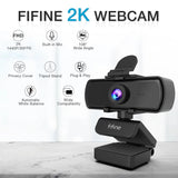 FIFINE 1440p Full HD PC Webcam with Microphone, tripod, for USB Desktop & Laptop,Live Streaming Webcam for Video Calling-K420 Aimak Store