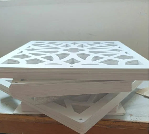 12pcs 29x29cm Hanging Screens Living Room Divider Panels Partition Wall Art Diy Home Decoration White Wood-plastic Aimak Store