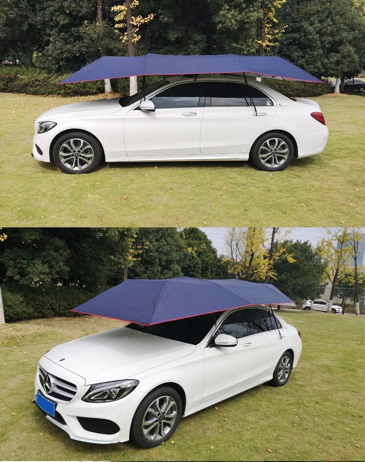 4.2M/4.6M Anti-UV Automatic Folding Sun Shade Covering Rooftop Car Cover Waterproof Car Umbrella with Remote Control Aimak Store