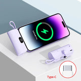 5000/10000/20000mAh 2IN1 Mini Power Bank Pocket External Battery Plug Portable Power Bank For iPhone Huawei Fast Charging Outdoo Aimak Store