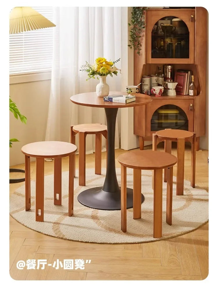 Solid Wood Dining Chair Stackable Home Eating Middle and Ancient Jenga  Modern Furniture Comedor 4 Sillas  Modern Dining Table Aimak Store