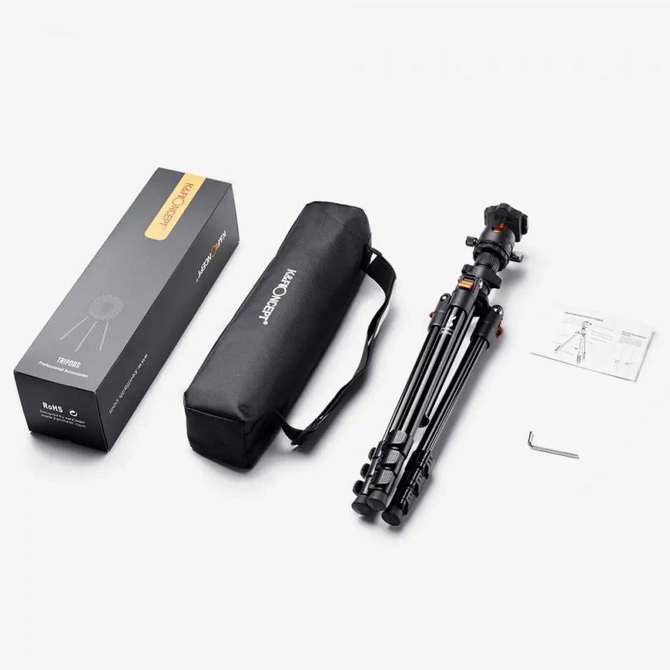 K&F Concept Portable Camera Travel Tripod Flexible Vlog Tripod with 360 Degree Ball Head Quick Release for Canon Nikon Sony DSLR Aimak Store