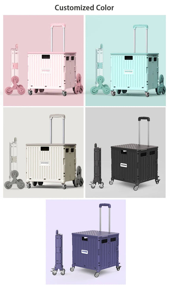 Climb Stair Trolley Cart Folding Grocery Shopping Cart Portable Folding Shopping Cart Aimak Store