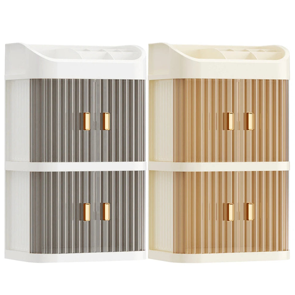 3-Layer Makeup Storage Organizer Makeup Organizer Box Bathroom Beauty Standing Organizer for Bathroom Countertop Vanity Aimak Store