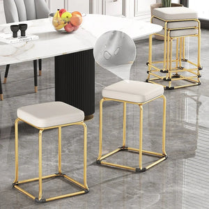 Simple and Luxurious Stackable Square Stool Enlarged and Thickened Round Stool Dirt Resistant Technology Cloth Stool Aimak Store