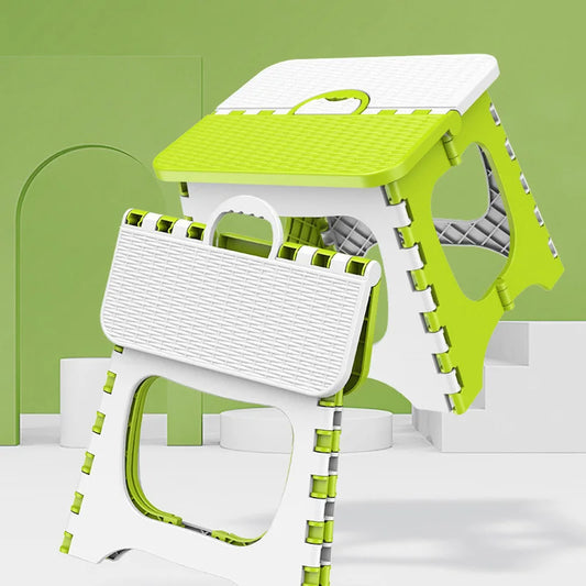 1PC Plastic Folding Stool With Handle Portable Thickened Household Space-saving Stool Outdoor Travel Camping Fishing Bench