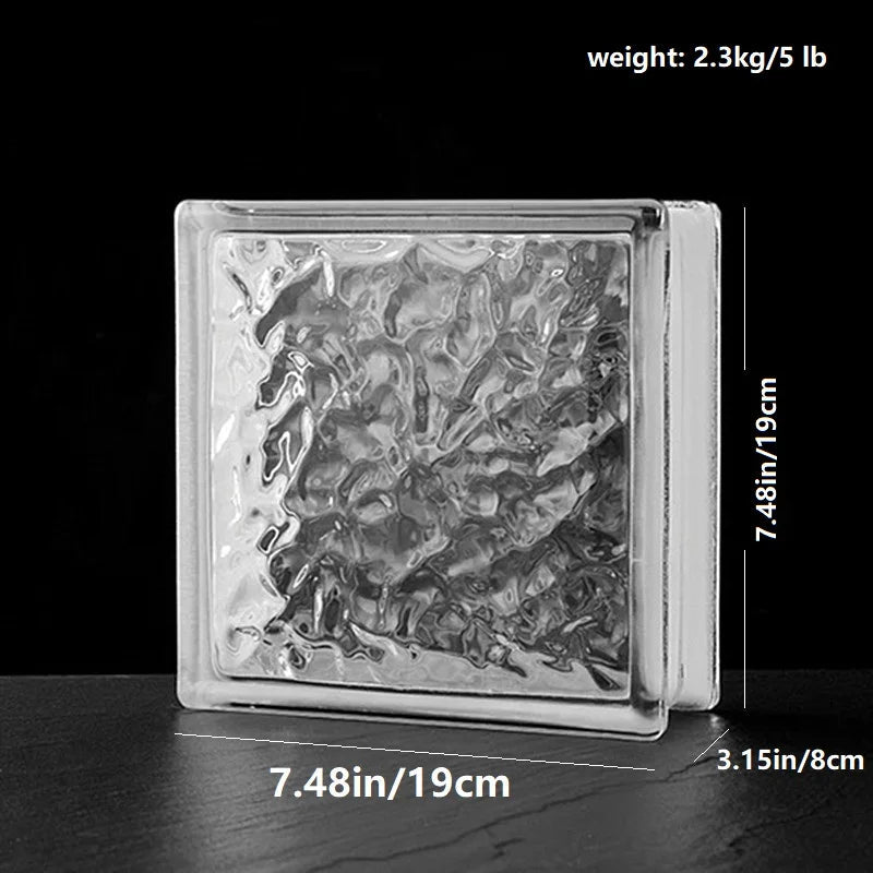 Pack 6 Square Hollow Bricks for Home Decoration, Glass Brick, Screen Room Divider, Office and Hotel Partition Wall, 7.5in(19cm), Aimak Store
