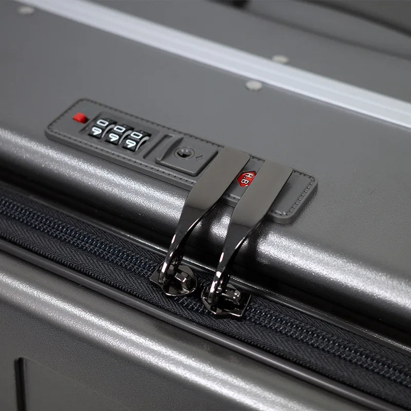 2025 New Suitcase with Seat for Kids Front Open Lid Suitcases on Wheels Kids Trolley Luggage Aluminium Frame 20/22 inch Aimak Store