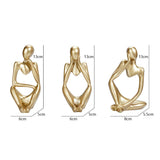 3pcs/set Abstract Thinker Statue Resin Sculpture Micro Thinker Figure European Office Home Decoration Accessories Aimak Store