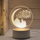 3D Moon Castle Acrylic LED Night Light Eid Mubarak Festival Ornaments Islamic Muslim Party Supplies 2025 Ramadan Home Decoration Aimak Store