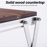 Camping Folding Shelf Outdoor Garden Wood Coffee Table Portable Lightweight Storage Rack Picnic Tourist Adjustable Shell Table Aimak Store