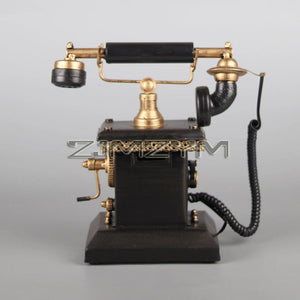 Vintage Home Decor Telephone Model European Retro Rotary Dial Telephone Set Handmade Old Iron Telephone Props Aimak Store
