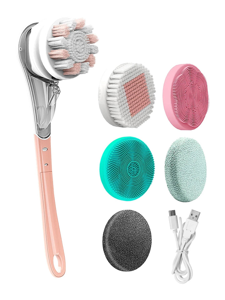 Electric Bath Brushes Shower Cleaning Body Massage Brush Multifunctional Brush Spa Waterproof IPX7 Long Handle Back Brushes Aimak Store