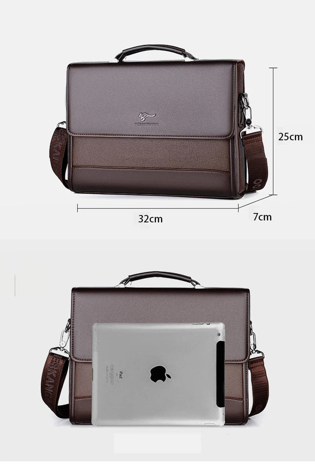 Leather Executives Briefcases For Men Designer Business Tote Bag Wallet Handbag Shoulder Ipad Square Side Crossbody Bag Document Aimak Store