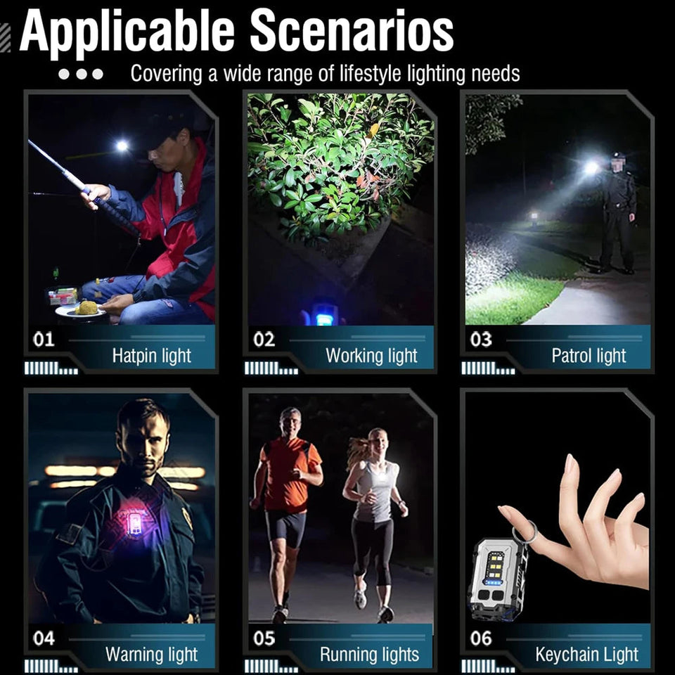 8 Modes Waterproof Mini Keychain Flashlight Magnet USB C Rechargeable EDC 800 High Lumens LED&COB Portable Clip on Flashlights Aimak Store