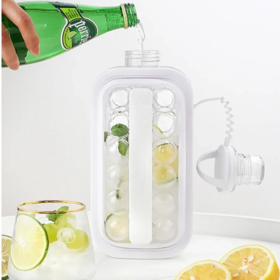 Hot New Portable Ice Ball Maker Bottle 17 Ice Cubes Molds Bottle Creative Ice Hockey Bubble Iceball Maker Kettle
