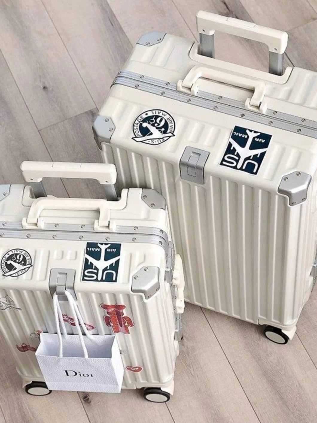 Aluminum Frame Travel Suitcase Faionable Multi-Functional Lage with Cup Holder Universal Wheel Carry-On for Men And Women Aimak Store