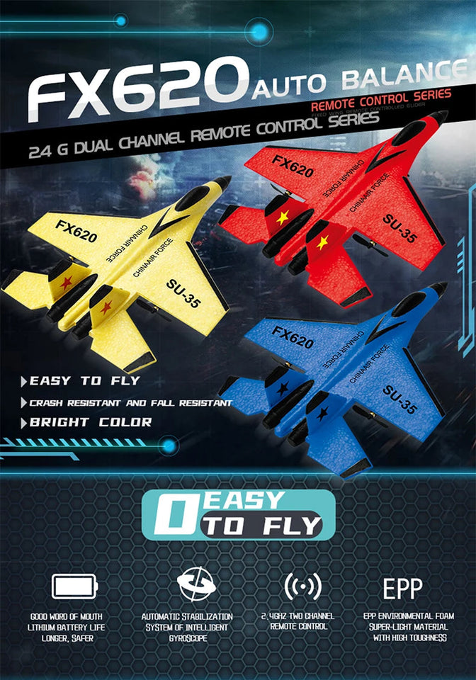 RC Foam Aircraft SU-35 Plane 2.4G Radio Control Glider Remote Control Fighter Plane Glider Airplane Foam Boys Toys for Children Aimak Store