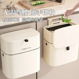 Household plastic flip-top wall-mounted trash can kitchen bathroom bathroom gap wall-mounted storage simple trash can Aimak Store