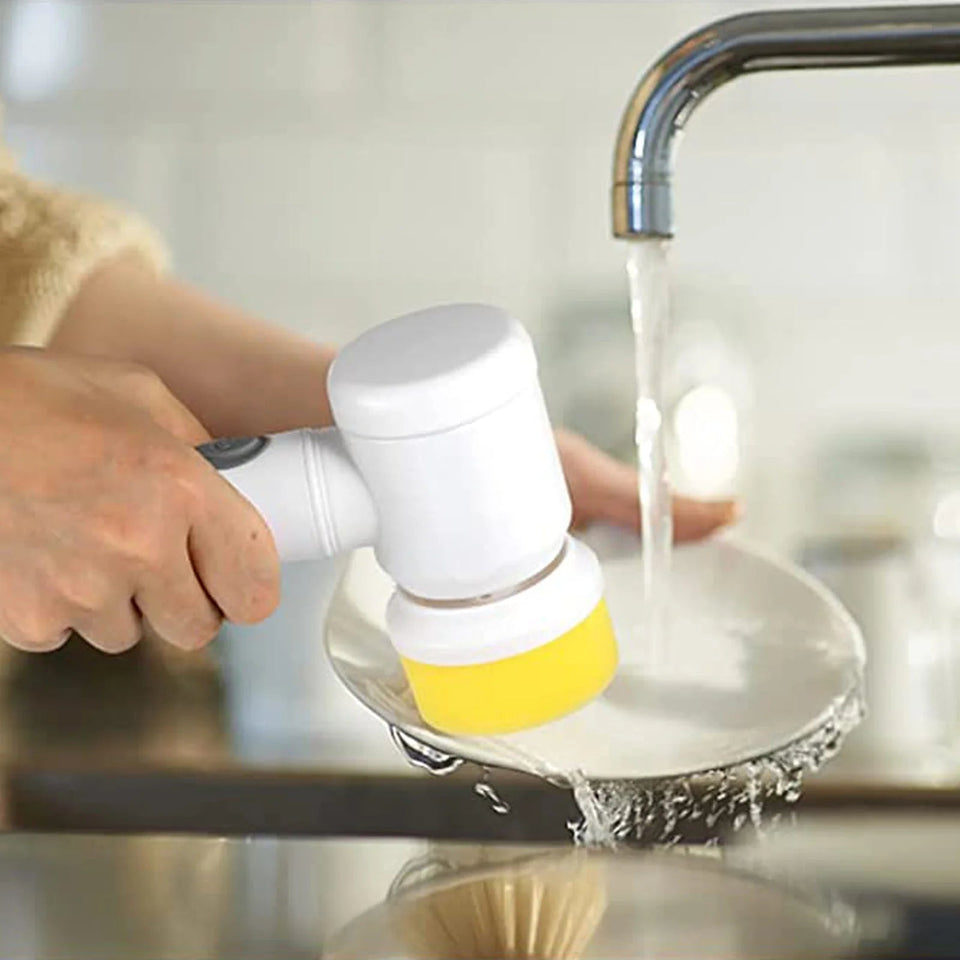 Electric Spin Scrubber Cleaning Brush Rotating Scrubber Wireless USB 3 Heads Multi-Purpose Scrubber for Kitchen Stove Dishes, Aimak Store