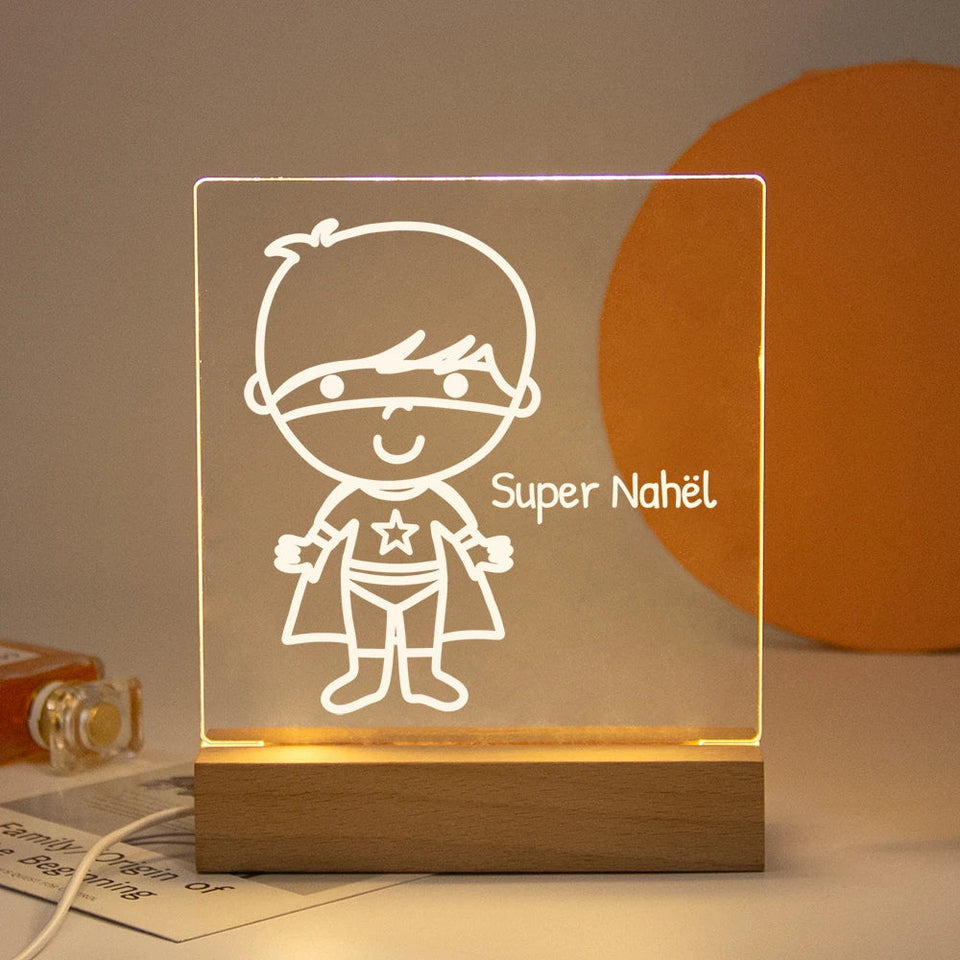 Drop Shipping Personalized Nightlight USB LED Customized Name 3D Lamp  Decoration Bedroom Toys Birthday For Baby Children Gift Aimak Store