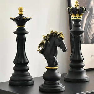 Chess Pieces Statue Resin King Queen Figure For Interior Home Living Room Office Sculpture Study Decoration Piece Ornament Aimak Store